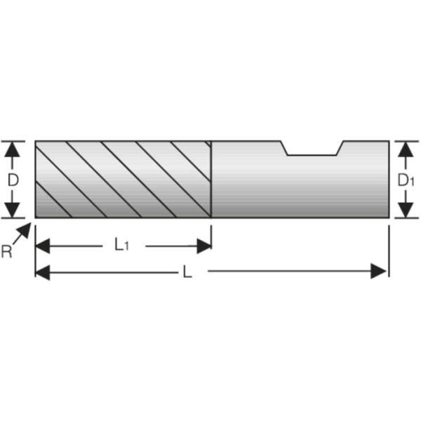 Szármaró, tömör keményfém, 12 mm, R = 0,3 mm, Z =5, HB, TiAlN - Image 2